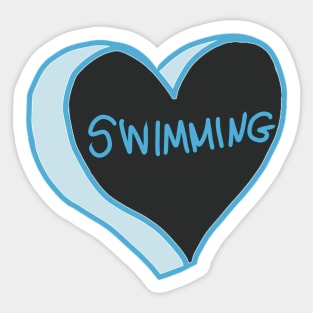 I Love Swimming Sticker